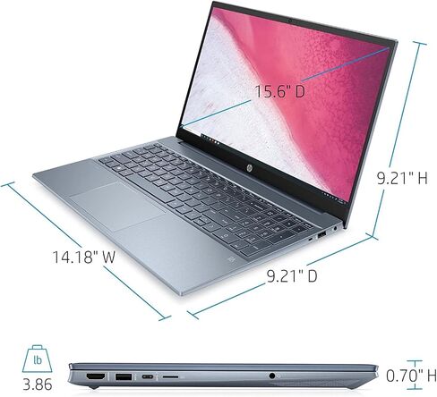 2022 Newest HP Pavilion 15.6inch FHD 1080P IPS Laptop, 8-Core AMD Ryzen 7-5700U(Up to 4.3GHz, Beat i7-1180G7), 8GB RAM, 512GB NVMe SSD, Numpad, HDMI, WiFi, USB-A&C,Audio by B&O, Win11 Horizon Blue in Saudi Arabia