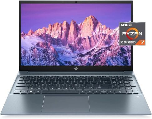 2022 Newest HP Pavilion 15.6inch FHD 1080P IPS Laptop, 8-Core AMD Ryzen 7-5700U(Up to 4.3GHz, Beat i7-1180G7), 8GB RAM, 512GB NVMe SSD, Numpad, HDMI, WiFi, USB-A&C,Audio by B&O, Win11 Horizon Blue in Saudi Arabia