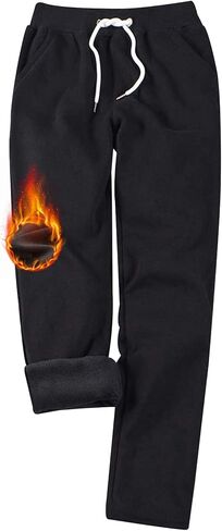 Gihuo Sweatpants Women Fleece Lined Pants Casual Sweatpants Winter Warm Lounge Athletic Joggers Pants with Pockets in Kuwait