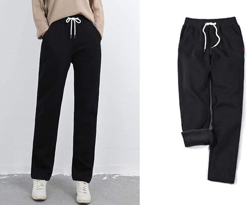 Gihuo Sweatpants Women Fleece Lined Pants Casual Sweatpants Winter Warm Lounge Athletic Joggers Pants with Pockets in Kuwait
