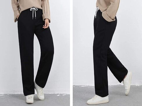 Gihuo Sweatpants Women Fleece Lined Pants Casual Sweatpants Winter Warm Lounge Athletic Joggers Pants with Pockets in Kuwait