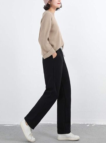 Gihuo Sweatpants Women Fleece Lined Pants Casual Sweatpants Winter Warm Lounge Athletic Joggers Pants with Pockets in Kuwait