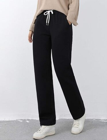 Gihuo Sweatpants Women Fleece Lined Pants Casual Sweatpants Winter Warm Lounge Athletic Joggers Pants with Pockets in Kuwait