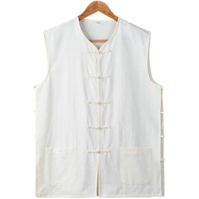 ZooBoo Chinese Waistcoat Wing Chun Sleeveless Vest Martial Arts Buddhist Monks Uniform