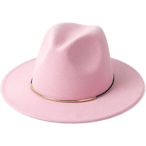 HUDANHUWEI Womens Fedora Hats with Belt Buckle Wide Brim Panama Fedora Cap