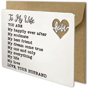 When I Say I Love You More, I Love You Most Gifts for Husband, Engraved Wallet Card Insert for Men, Romantic Birthday Card for Him, Personalized Anniversary Present Idea