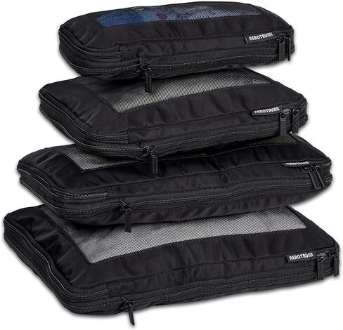 مكعبات التعبئة المضغوطة من Aerotrunk لحقائب السفر - منظمات الأمتعة المضغوطة بسحاب مزدوج - مكعبات تعبئة السفر قابلة للغسل (4 عبوات، رمادي) in Kuwait