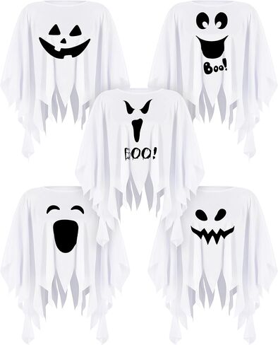 Xuhal 5 قطع من معطف الهالوين الشبح للبالغين بو بونشو أزياء الهالوين للرجال والنساء، 53 بوصة in Kuwait