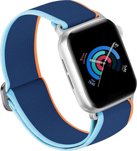 سوار ساعة Greatfine الرياضي متوافق مع سوار ساعة Apple 38 مم 40 مم 41 مم 42 مم 44 مم 45 مم 49 مم، أحزمة ساعة ناعمة قابلة للتمدد للنساء والرجال، حزام من النايلون بحلقة منفردة لسلسلة iWatch 8 7 6 5 4 3 2 SE Ultra in Kuwait