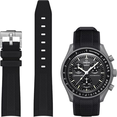 عصابات Stanchev لساعة Moonswatch، منحني لا فجوة حزام سيليكون ناعم لأوميغا X سواتش Moonswatch Speedmaster ساعة 20 مم، سواتش أوميغا Moonswatch Speedmaster ساعة استبدال حزام الرجال النساء in Kuwait