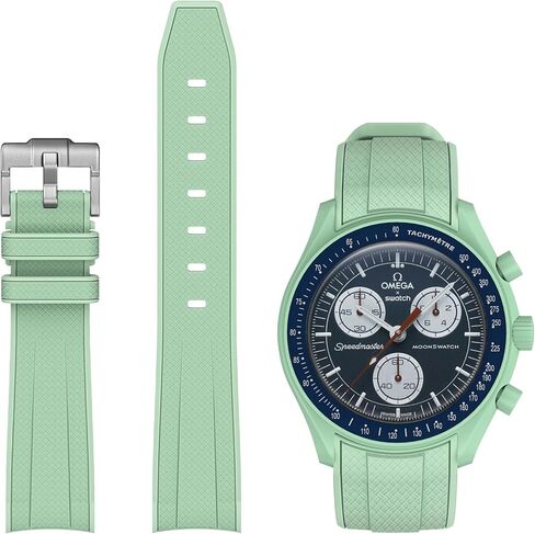 عصابات Stanchev لساعة Moonswatch، منحني لا فجوة حزام سيليكون ناعم لأوميغا X سواتش Moonswatch Speedmaster ساعة 20 مم، سواتش أوميغا Moonswatch Speedmaster ساعة استبدال حزام الرجال النساء in Kuwait