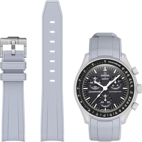 عصابات Stanchev لساعة Moonswatch، منحني لا فجوة حزام سيليكون ناعم لأوميغا X سواتش Moonswatch Speedmaster ساعة 20 مم، سواتش أوميغا Moonswatch Speedmaster ساعة استبدال حزام الرجال النساء in Kuwait