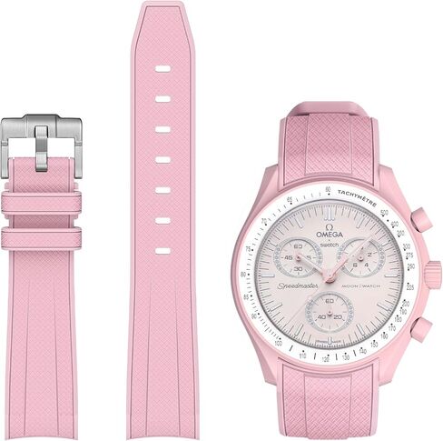 عصابات Stanchev لساعة Moonswatch، منحني لا فجوة حزام سيليكون ناعم لأوميغا X سواتش Moonswatch Speedmaster ساعة 20 مم، سواتش أوميغا Moonswatch Speedmaster ساعة استبدال حزام الرجال النساء in Kuwait