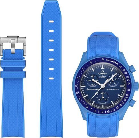 عصابات Stanchev لساعة Moonswatch، منحني لا فجوة حزام سيليكون ناعم لأوميغا X سواتش Moonswatch Speedmaster ساعة 20 مم، سواتش أوميغا Moonswatch Speedmaster ساعة استبدال حزام الرجال النساء in Kuwait
