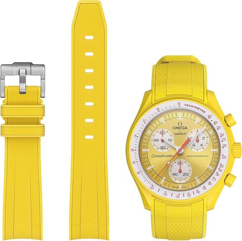 عصابات Stanchev لساعة Moonswatch، منحني لا فجوة حزام سيليكون ناعم لأوميغا X سواتش Moonswatch Speedmaster ساعة 20 مم، سواتش أوميغا Moonswatch Speedmaster ساعة استبدال حزام الرجال النساء in Kuwait