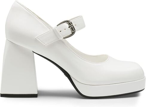 DREAM PAIRS Women's Mary Jane Platform Chunky High Heels | Square Toe Strappy Dress Wedding Party Pumps Shoes with 3.7" Heel, Padded Comfort, and All-day Stability in Saudi Arabia