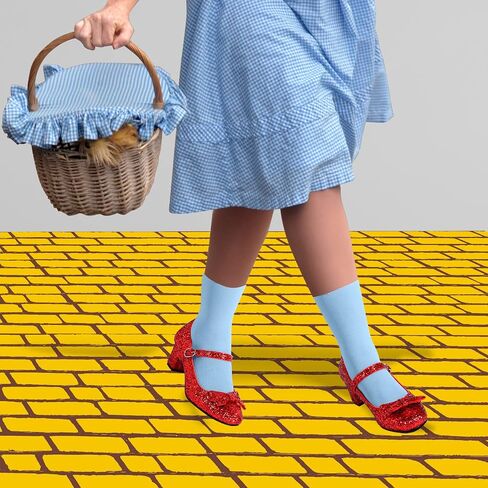 Red Shoes Red Dress Shoes for Women Glitter Heels Girls' Costume Footwear Princess Shoes for Yellow Brick Road with Socks in Saudi Arabia