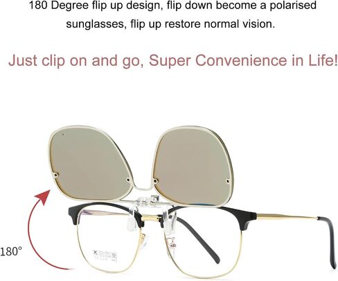 Long Keeper Clip On Sunglasses - Polarized Clip-on Flip Up Sunglasses for Women Men Driving Fishing Sunglasses Over Glasses in Kuwait