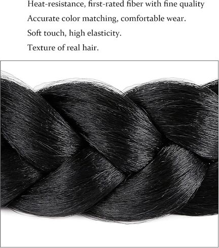 Bohemian Braided Headband Oversized Classic Wide Braids Adjustable Elastic Strap Synthetic Wig Headband Women's Braids Beauty Accessories (Beach Color) in Saudi Arabia