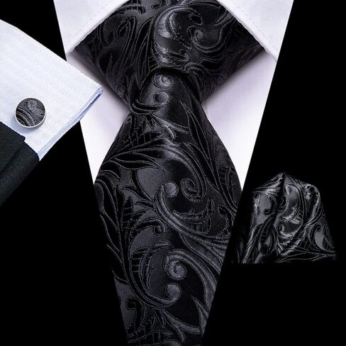 ربطات عنق Hi-Tie مقاس 63 بوصة و70 بوصة للرجال مجموعة ربطات عنق رجالية طويلة جدًا من الحرير وأزرار أكمام مربعة للجيب وربطة عنق بيزلي لحفلات الزفاف in Kuwait