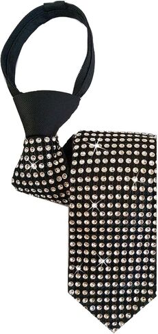 Mens Sequin Skinny Tie - MJ Michael necktie Great for Weddings,Halloween Sparkle Necktie, Mens Adjustable Zipper NeckTie in Saudi Arabia