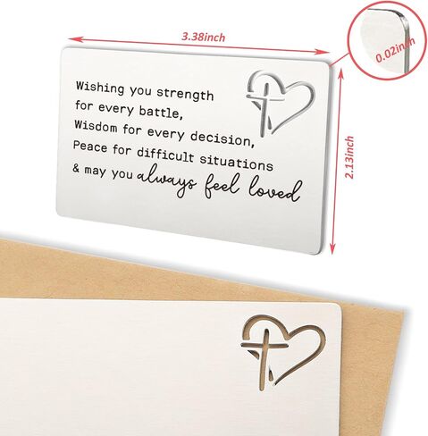 Christian Religious Wallet Insert Card Gifts for Men Women, Religious Bible Verses Metal Wallet Card Gift for Him and Her, Christmas Birthday Card Gifts for Christian New Believers in Kuwait
