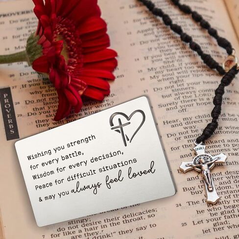 Christian Religious Wallet Insert Card Gifts for Men Women, Religious Bible Verses Metal Wallet Card Gift for Him and Her, Christmas Birthday Card Gifts for Christian New Believers in Kuwait