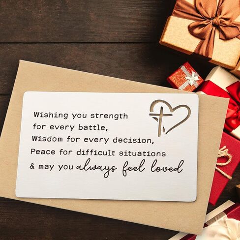 Christian Religious Wallet Insert Card Gifts for Men Women, Religious Bible Verses Metal Wallet Card Gift for Him and Her, Christmas Birthday Card Gifts for Christian New Believers in Kuwait
