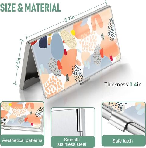 Business Card Holder Case Wallet for Men Women Metal Black Liquid Marble Slim Pocket Purse Square Card Cases Cute For Realtors Real Estate Agents in Kuwait