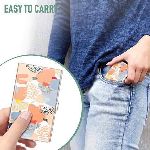 Business Card Holder Case Wallet for Men Women Metal Black Liquid Marble Slim Pocket Purse Square Card Cases Cute For Realtors Real Estate Agents in Kuwait