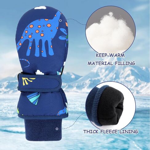 Duoyeree Waterproof Kids Mittens Gloves with Fleece Lined for Boys Girls Winter Snow Skiing Thick Insulated for Cold Weather in Kuwait