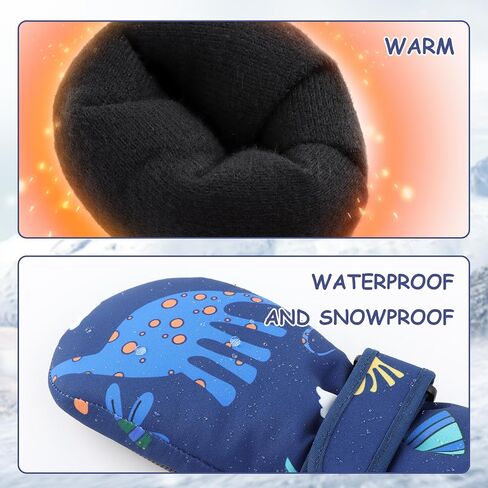 Duoyeree Waterproof Kids Mittens Gloves with Fleece Lined for Boys Girls Winter Snow Skiing Thick Insulated for Cold Weather in Kuwait