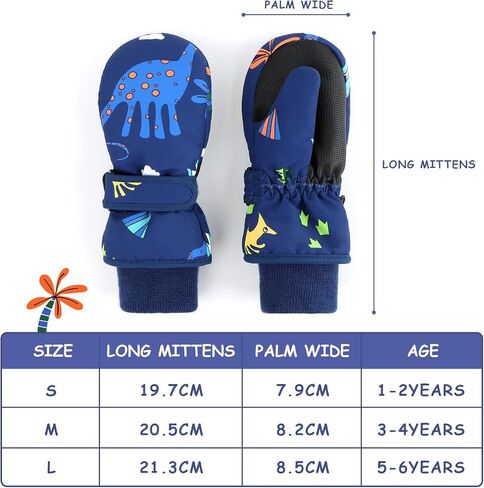 Duoyeree Waterproof Kids Mittens Gloves with Fleece Lined for Boys Girls Winter Snow Skiing Thick Insulated for Cold Weather in Kuwait