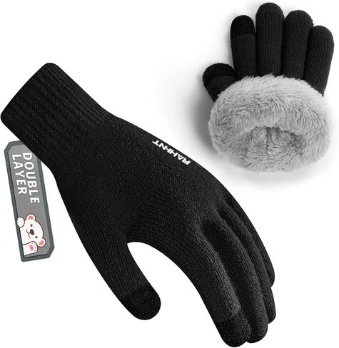 Kids Winter Gloves for Boys Girls Children Toddler Thermal Wool Knit Gloves with Insulated Fleece Lining Keep Hand Warm Gift in Kuwait