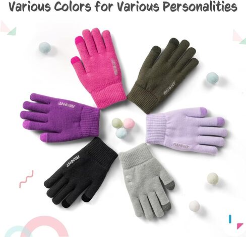 Kids Winter Gloves for Boys Girls Children Toddler Thermal Wool Knit Gloves with Insulated Fleece Lining Keep Hand Warm Gift in Kuwait