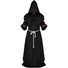 LHJ Friar Medieval Hooded Monk Renaissance Priest Robe Costume Cosplay in Saudi Arabia
