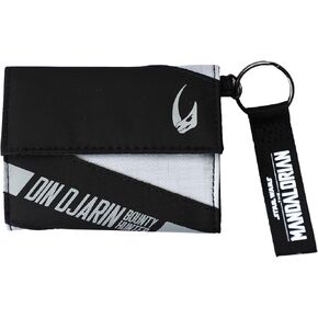 محفظة Bioworld Din Djarin The Mandalorian ثلاثية الطي للرجال مع مشبك سلسلة مفاتيح in Kuwait