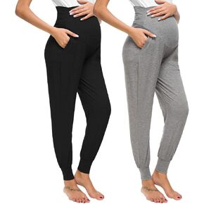 Liu & Qu Women's Maternity Pants Stretchy Sweatpants Jogger with Pockets | Lounge Workout Sweatpants,Casual Loose Comfy Pregnancy Pants,Track Cuff,Over The Belly,Activewear in Saudi Arabia