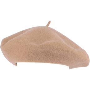 ZAKIRA Wool French Beret for Men and Women in Plain Colours
