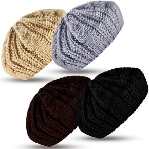 SATINIOR Soft Lightweight Crochet Beret 4 Pieces Beret Hats for Women Knit Autumn Winter Hats in Kuwait