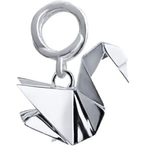 خرزات من الفضة الإسترلينية 925 من EVESCITY Delicate Origami Swan لأساور ساحرة ♥ أفضل هدايا مجوهرات للعائلة الخاصة بها ♥ in Kuwait