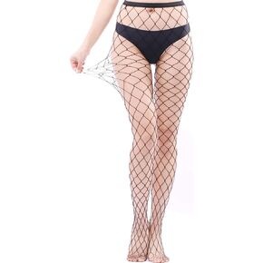 EVERSWE High Waist Fishnet Tights Thigh High Stockings Suspender Pantyhose