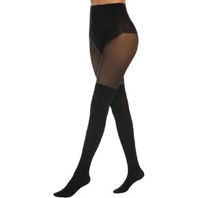 MANZI Womens Faux Thigh High Stockings Black Opaque Tights Stitching Sheer Pantyhose Mock Over the Knee Goth Leg Warmers Thickness Run Resistant Nylons in Saudi Arabia