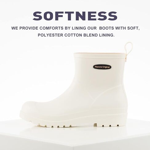 Short Rain Boots for Women Waterproof Non-Slip Chelsea Ankle Boots | Cute Fashion Matte Rubber Boots Lightweight Outdoor Garden Shoes And Work Booties For Ladies With A Removable Comfort Insole in Kuwait