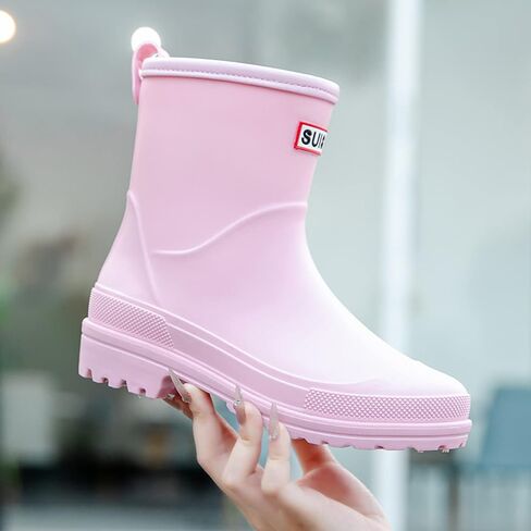 Nutropa Mid Calf Rain Boots for Women, Anti-Slip Outdoor Work Rain Shoes | Waterproof Garden Boots, Lightweight, Comfortable Rainboots, Outdoor Mud Work Booties in Saudi Arabia