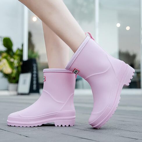 Nutropa Mid Calf Rain Boots for Women, Anti-Slip Outdoor Work Rain Shoes | Waterproof Garden Boots, Lightweight, Comfortable Rainboots, Outdoor Mud Work Booties in Saudi Arabia