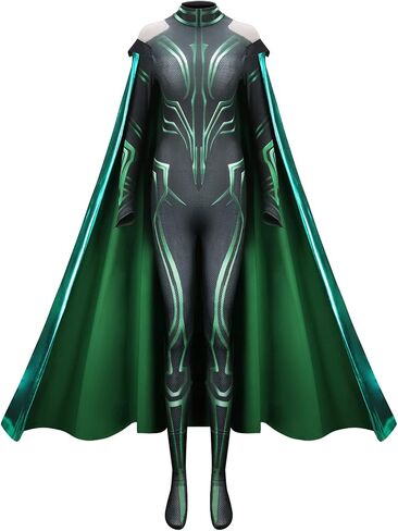 بدلة نسائية هيلا التأثيرية بذلة خضراء للهالوين مجموعة كاملة مع زي موحد للعباءة in Kuwait