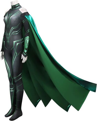 بدلة نسائية هيلا التأثيرية بذلة خضراء للهالوين مجموعة كاملة مع زي موحد للعباءة in Kuwait