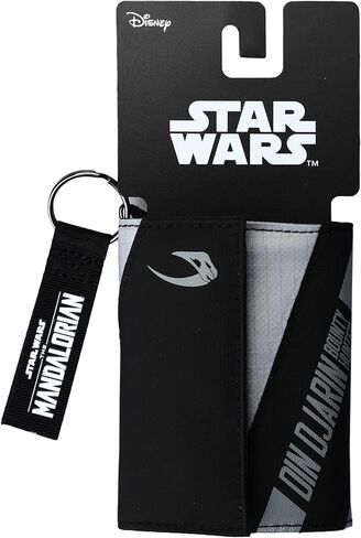 محفظة Bioworld Din Djarin The Mandalorian ثلاثية الطي للرجال مع مشبك سلسلة مفاتيح in Kuwait