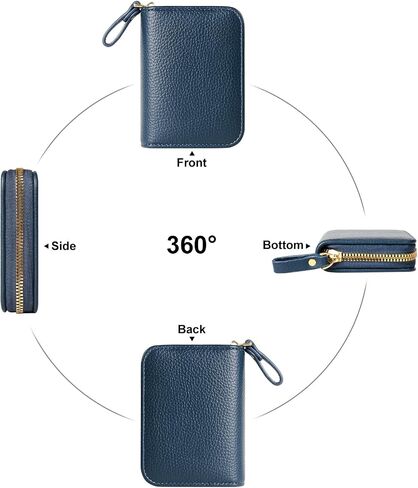 محفظة بطاقة الائتمان EcoVision بخاصية RFID، حامل بطاقة الائتمان بسحاب الأكورديون ومحفظة صغيرة للعملات المعدنية، حامل بطاقات من جلد البولي يوريثان للنساء والرجال in Kuwait